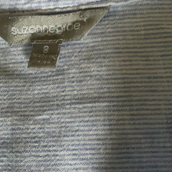 Suzannegrae short sleeved shirt. Blue and white. Made of linen and cotton - Picture 7 of 8